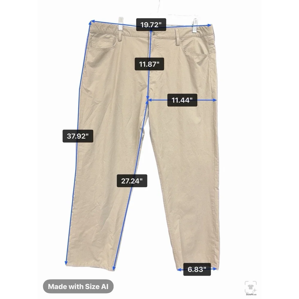 Vineyard Vines On-The-Go Pant Mens 38x30 Khaki Tan Performance Chino Slacks